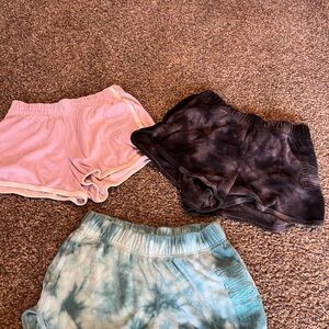 Kids Tie-Dye Shorts Set - Pink, Black, Blue